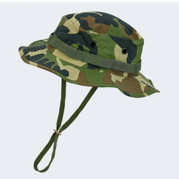 Unisex Woodland Fishing Hiking Travel Military Sun-proof Camo Boonie Hat Cap NEW - Picture 3 of 8